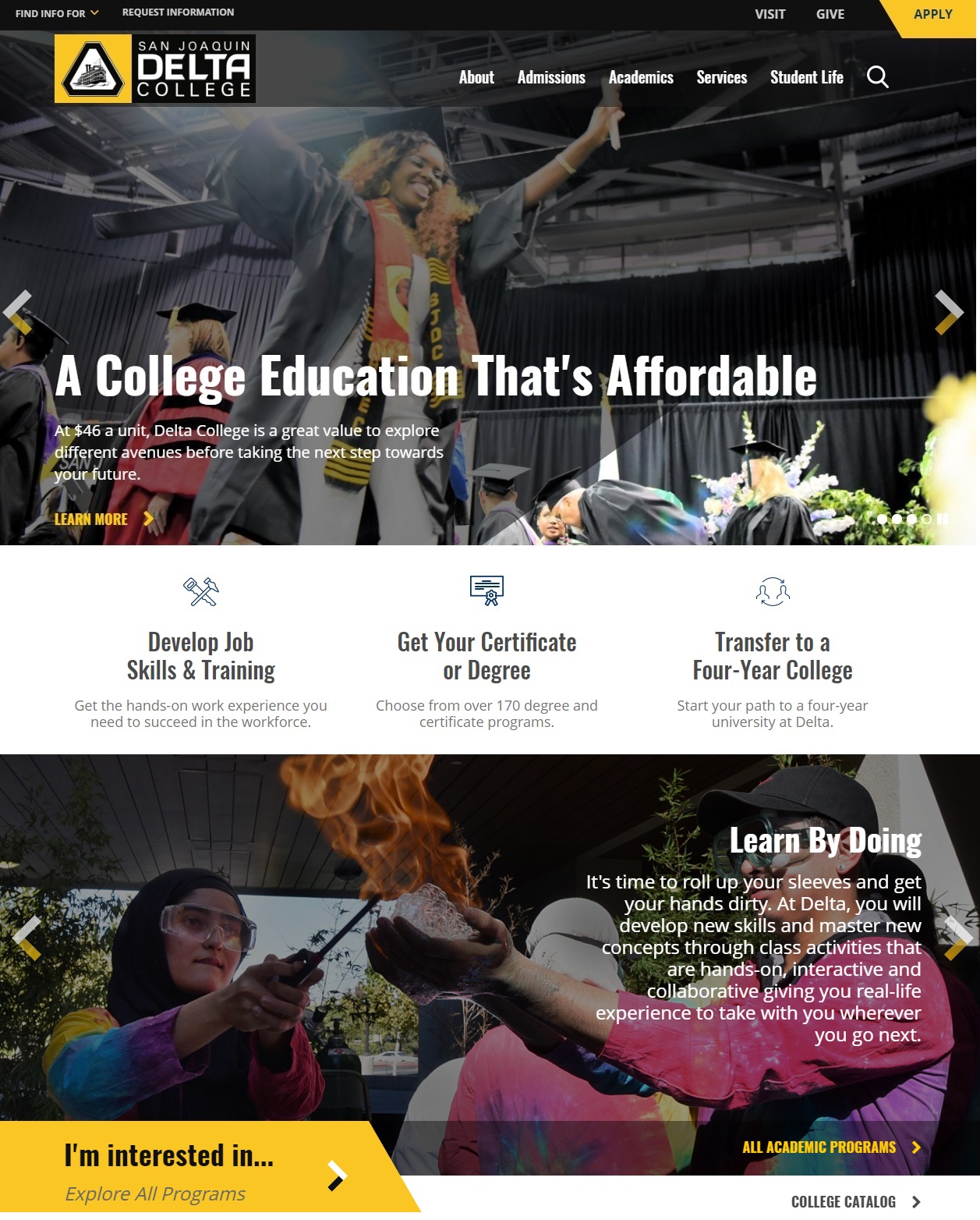 San Joaquin Delta College has launched a new website at www.deltacollege.edu