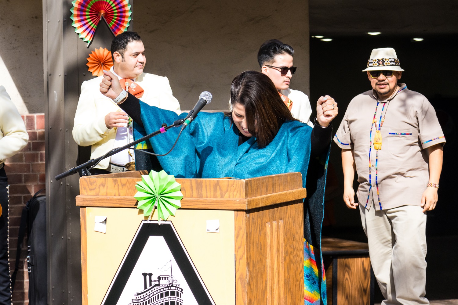 Victory! The three forums are officially dedicated by Superintendent/President Dr. Lisa Aguilera Lawrenson