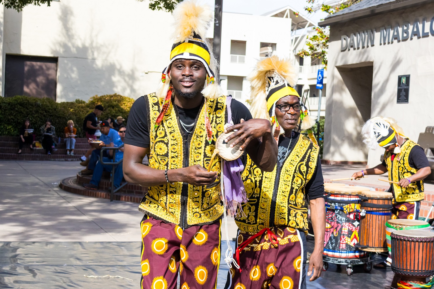 African drummers at the dedication of Delta's newly renamed forums