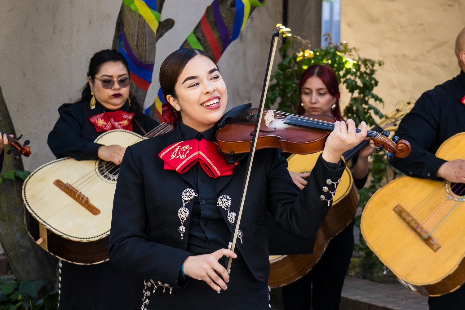 Mariachi musicians at the dedication of Delta's newly renamed forums
