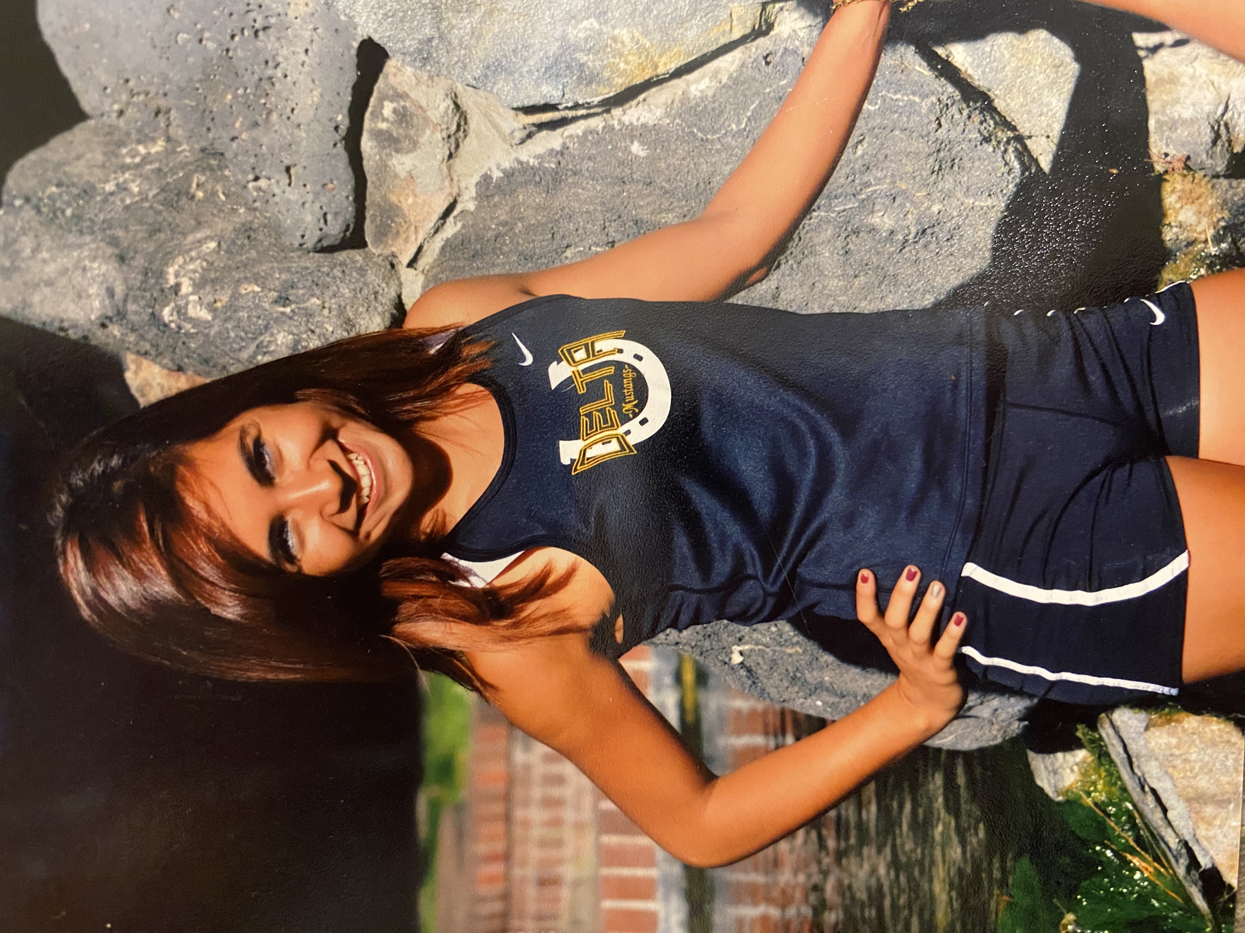 Lulu Sanchez, as a Delta student competing in track