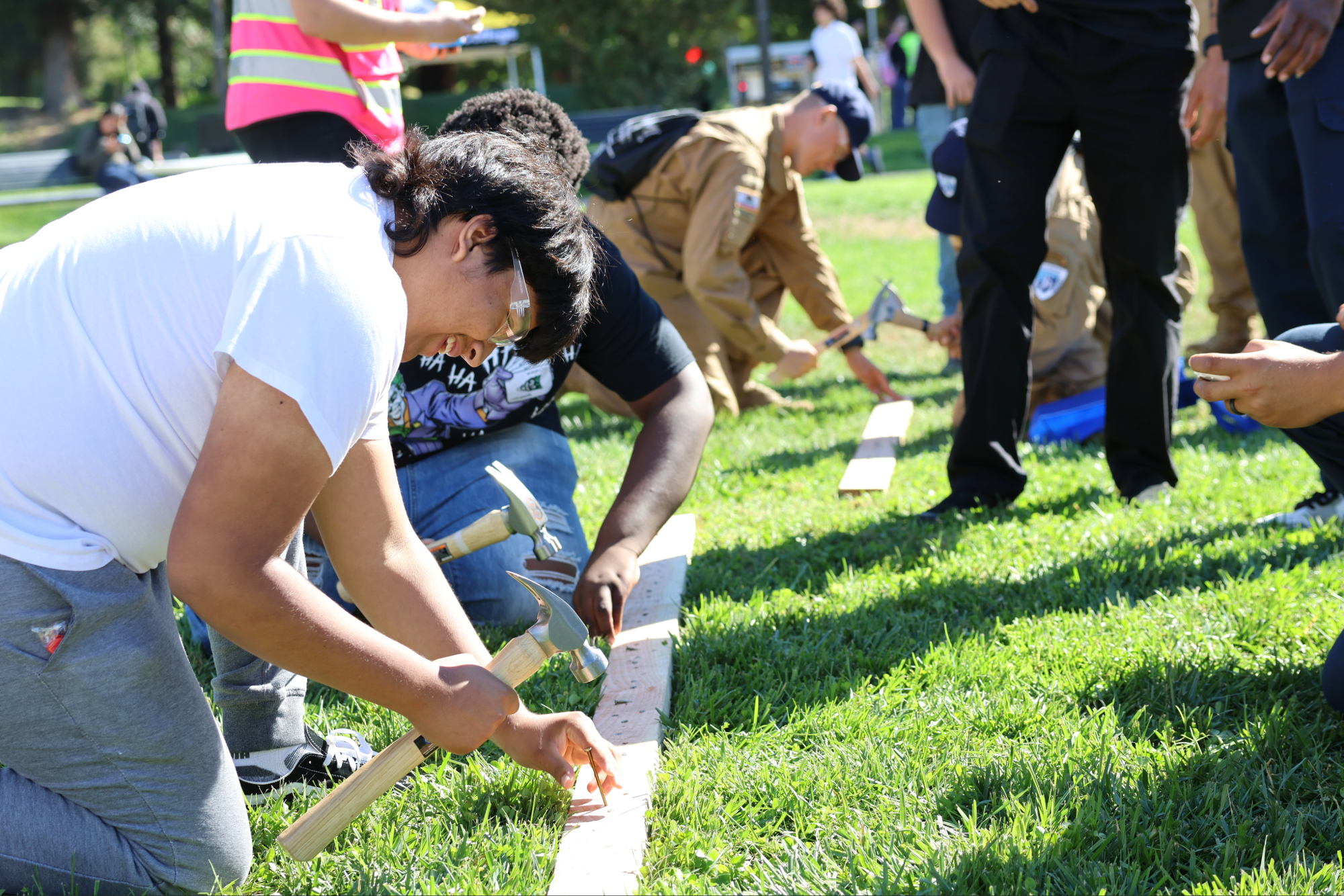 student at a trades day event