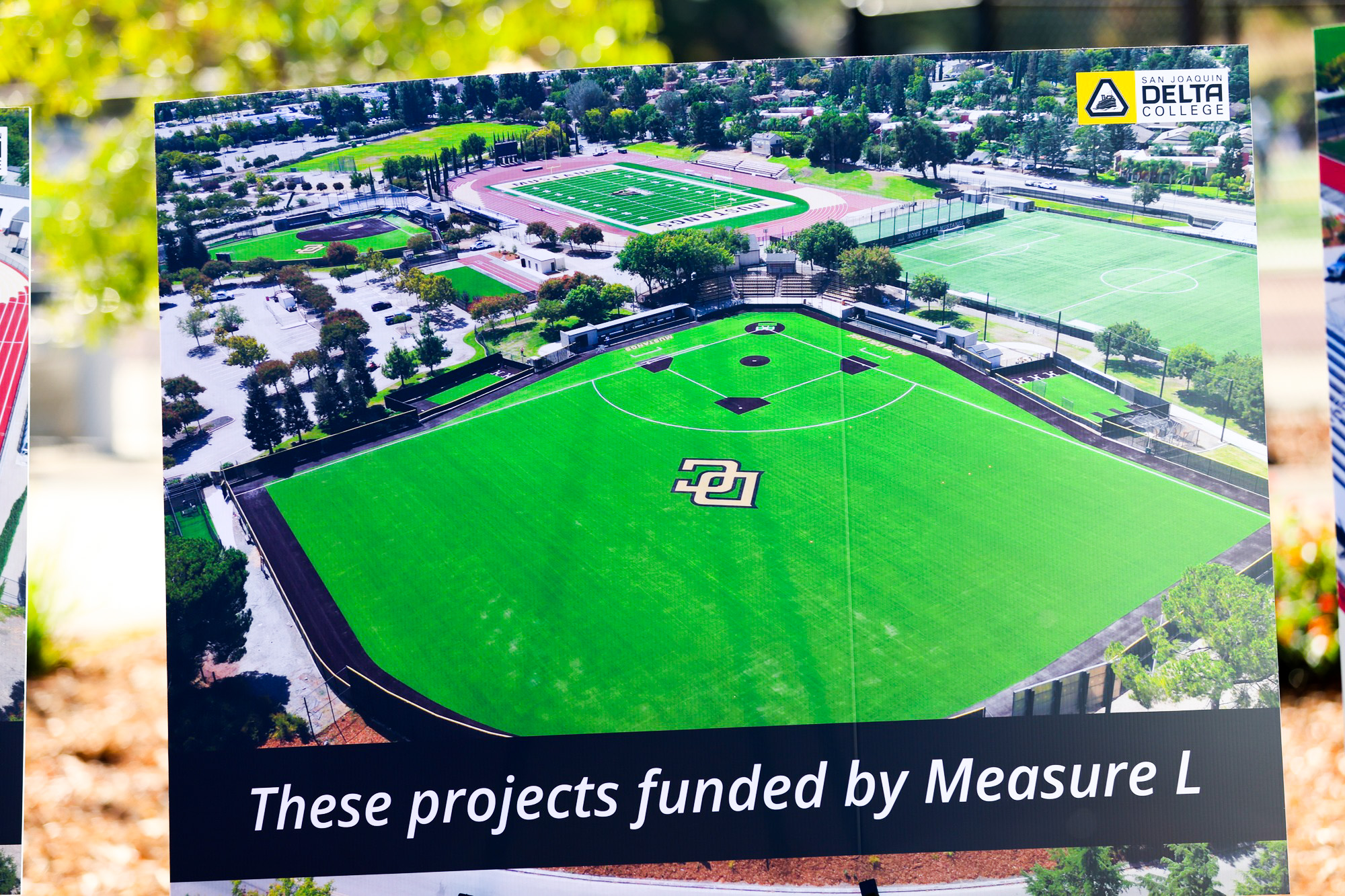 The new baseball field at Delta College