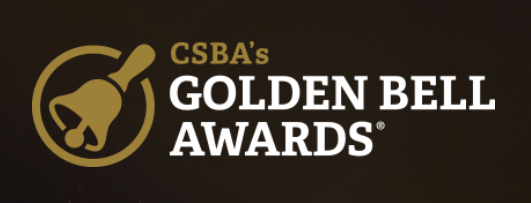 Graphic showing CSBA's Golden Bell Awards logo