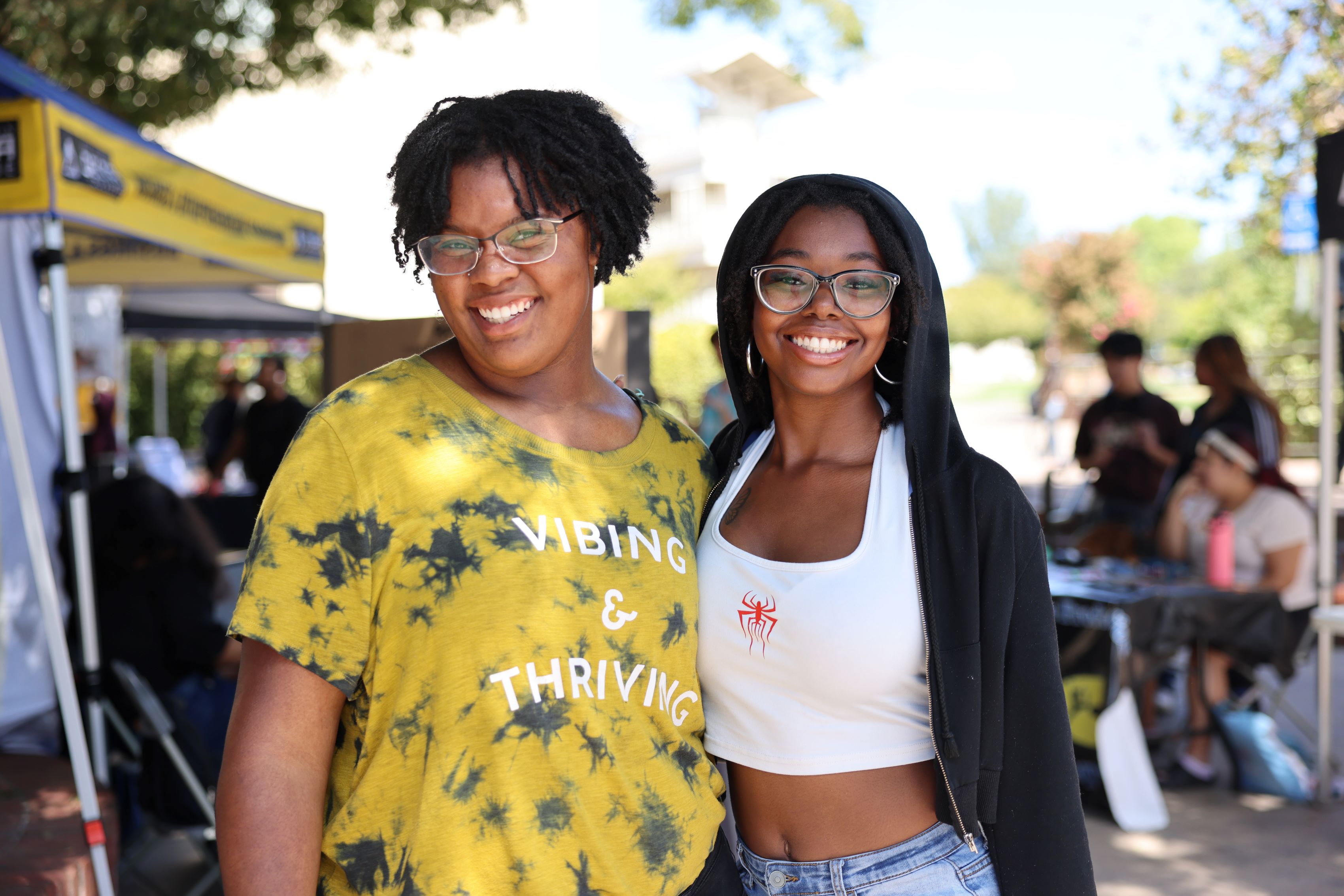 Two students smiling during Club Rush event