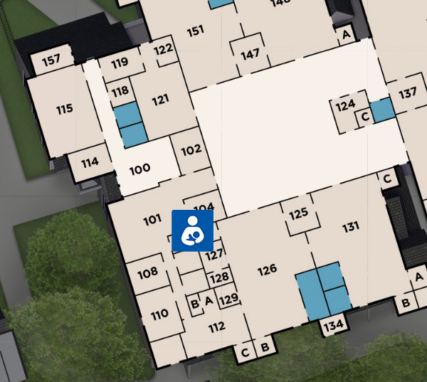 Map of lactation room at the Child Development Center