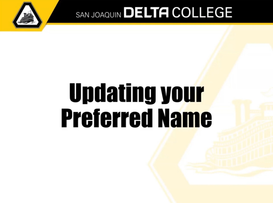 Cover for the Preferred Name Change 