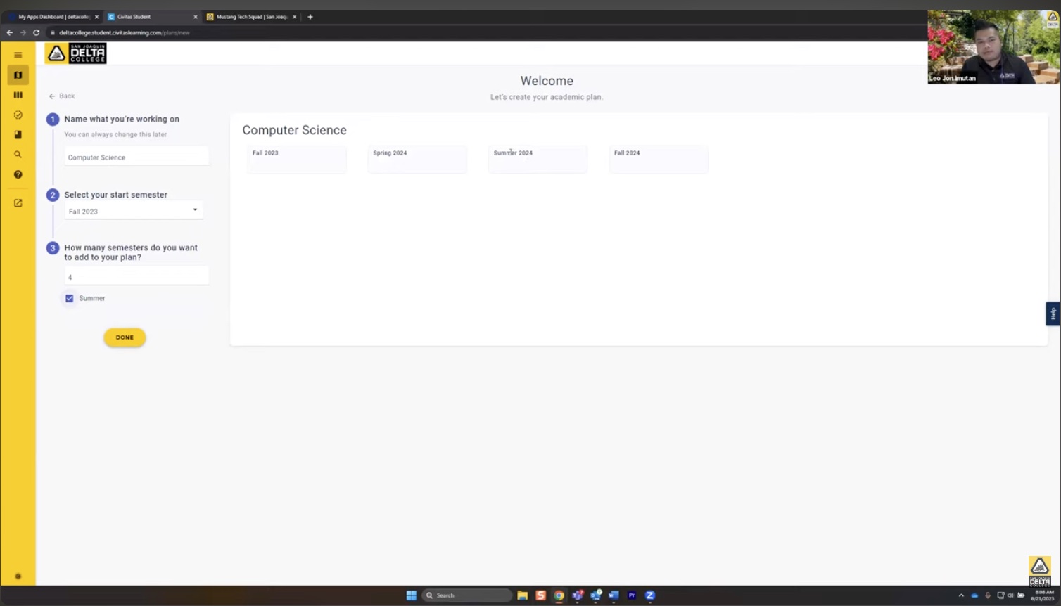 screenshot of Training Session