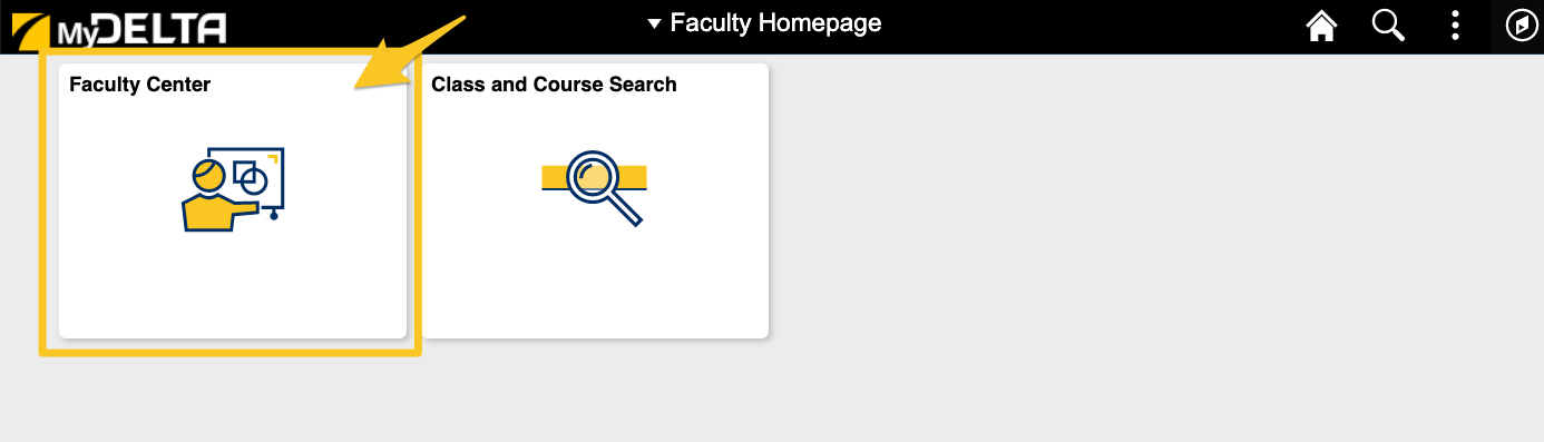 Screenshot MyDelta for Faculty 