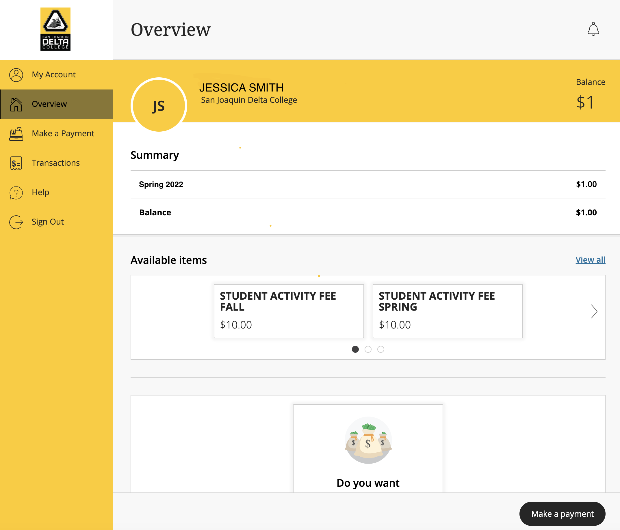 Screenshot of MyDelta Screen