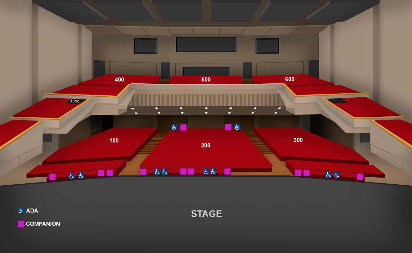 Rough Seat map of Atherton Auditorium
