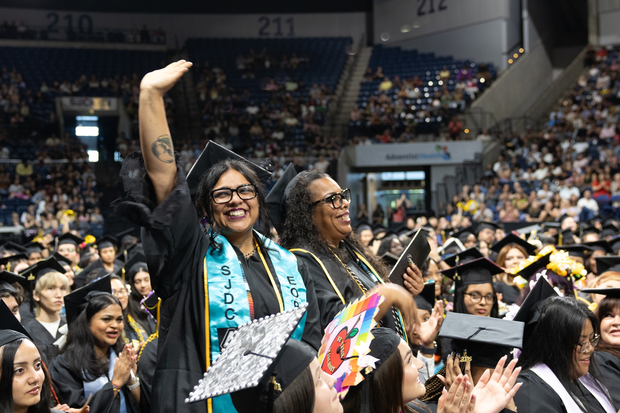 Photo of students celebrating at Commencement
