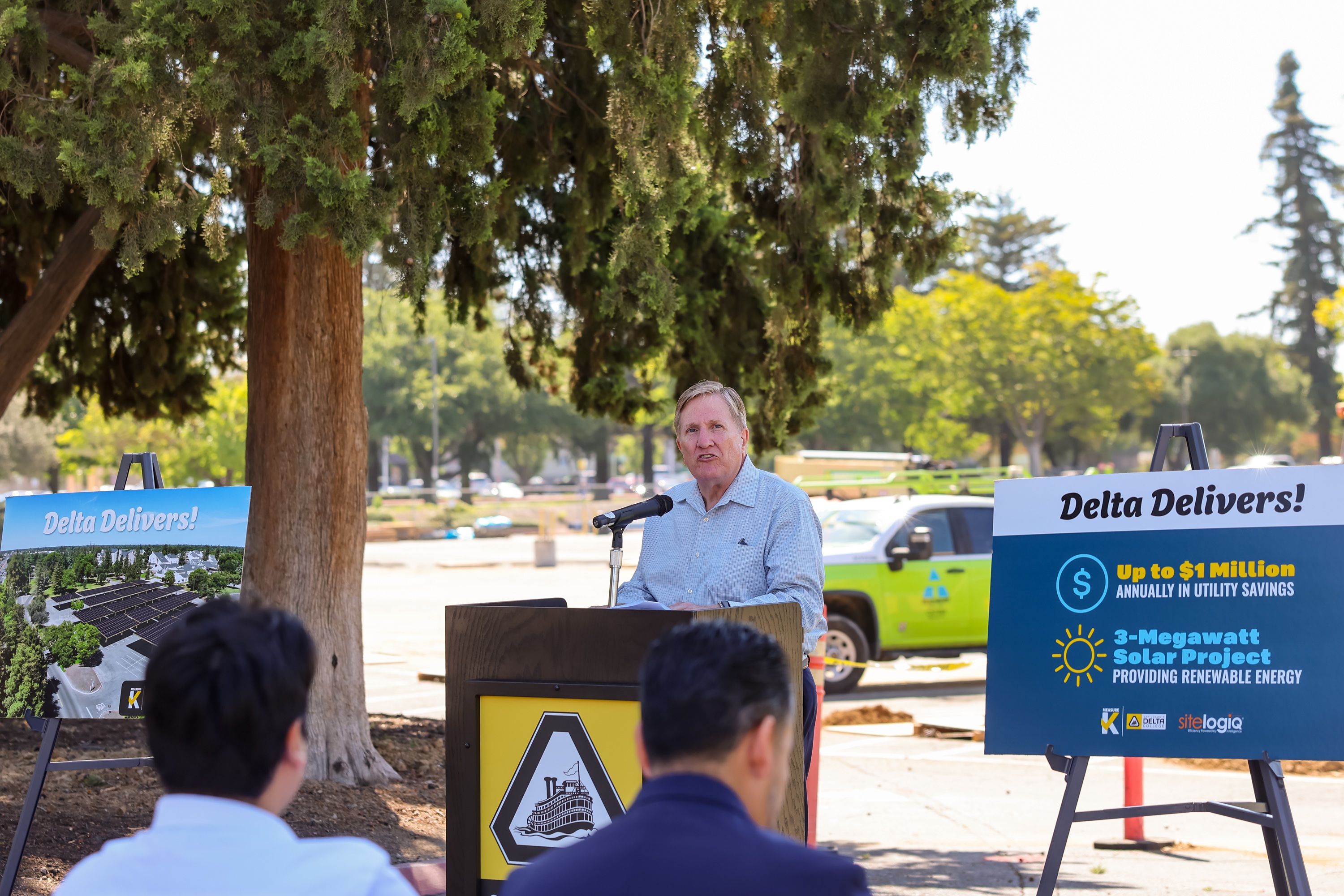 Photo of Dr. Charles Jennings speaking at Energy Efficiency Project groundbreaking
