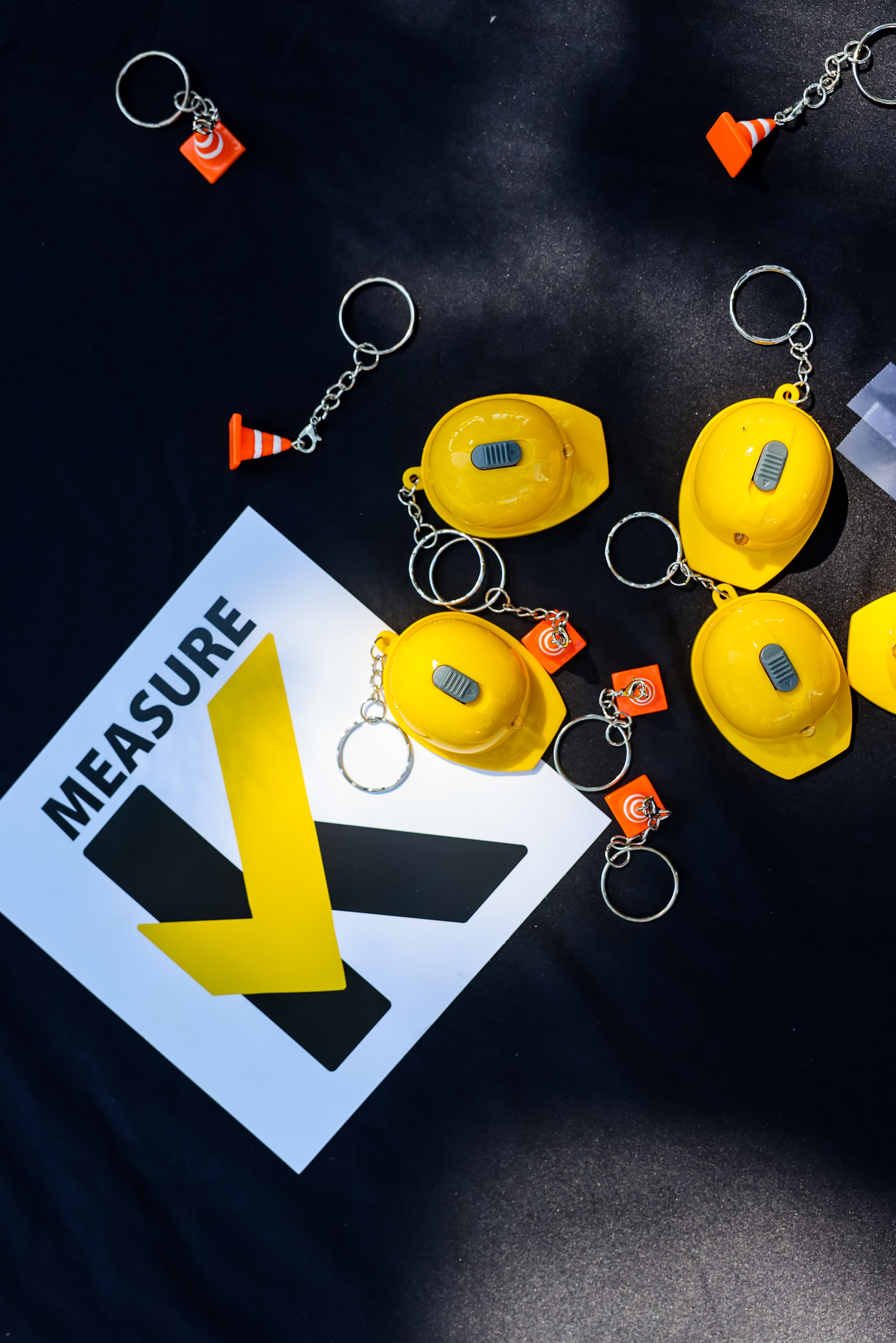 Photo of Measure K branding and hard hat giveaways