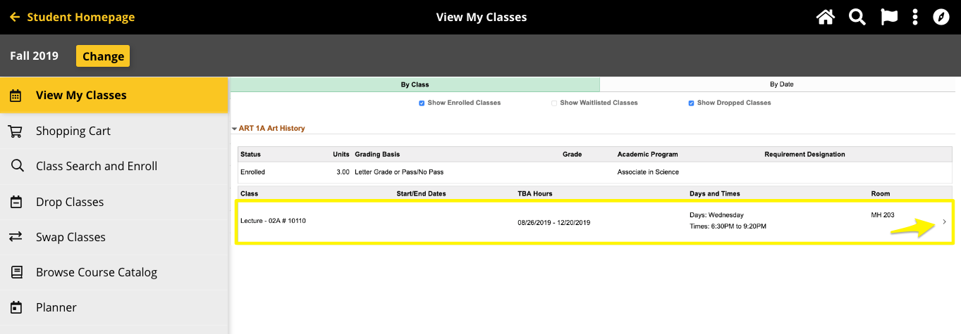 View My Classes