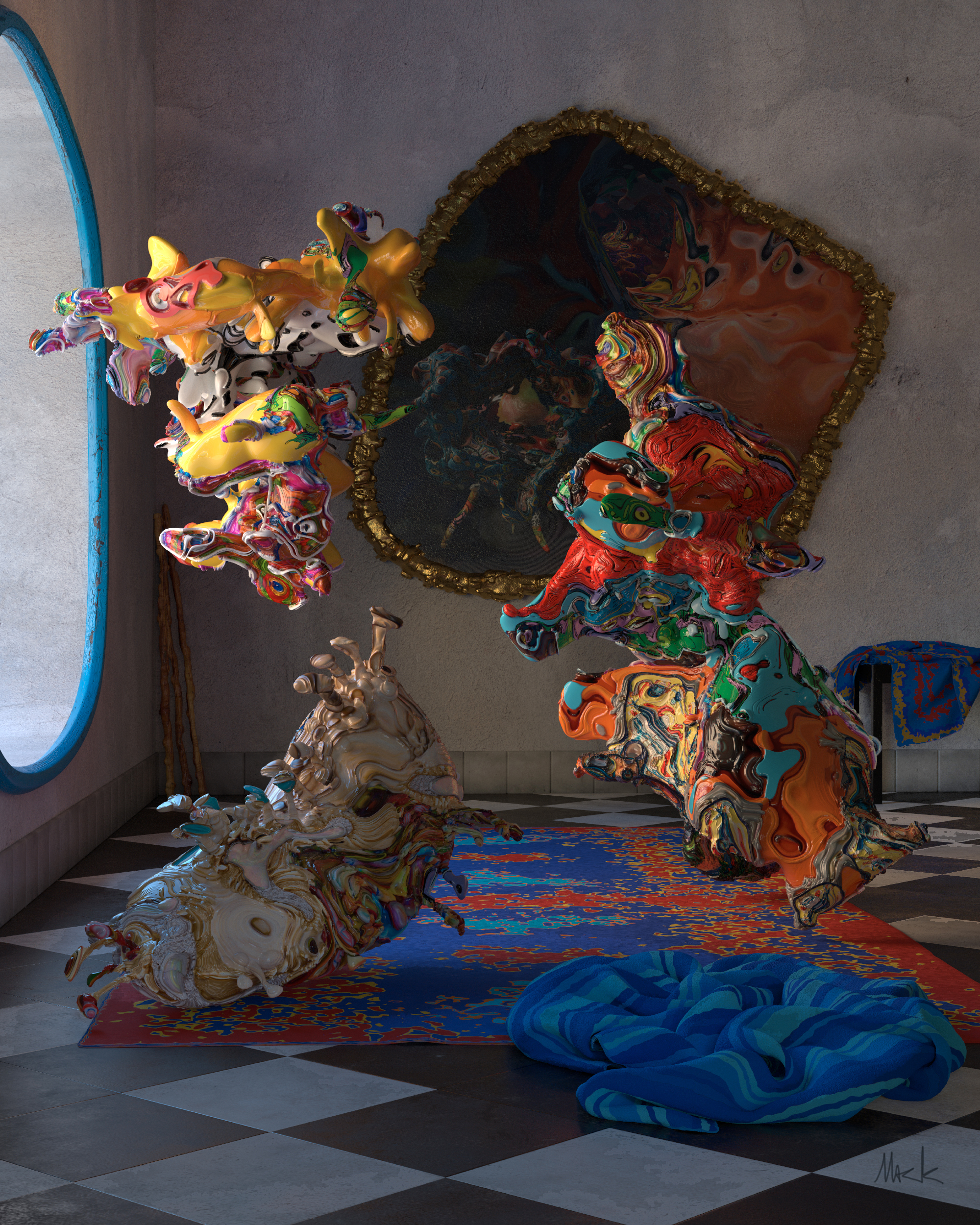 "Conversation," a 2D print by Academy Award-winning visual effects artist Kevin Mack