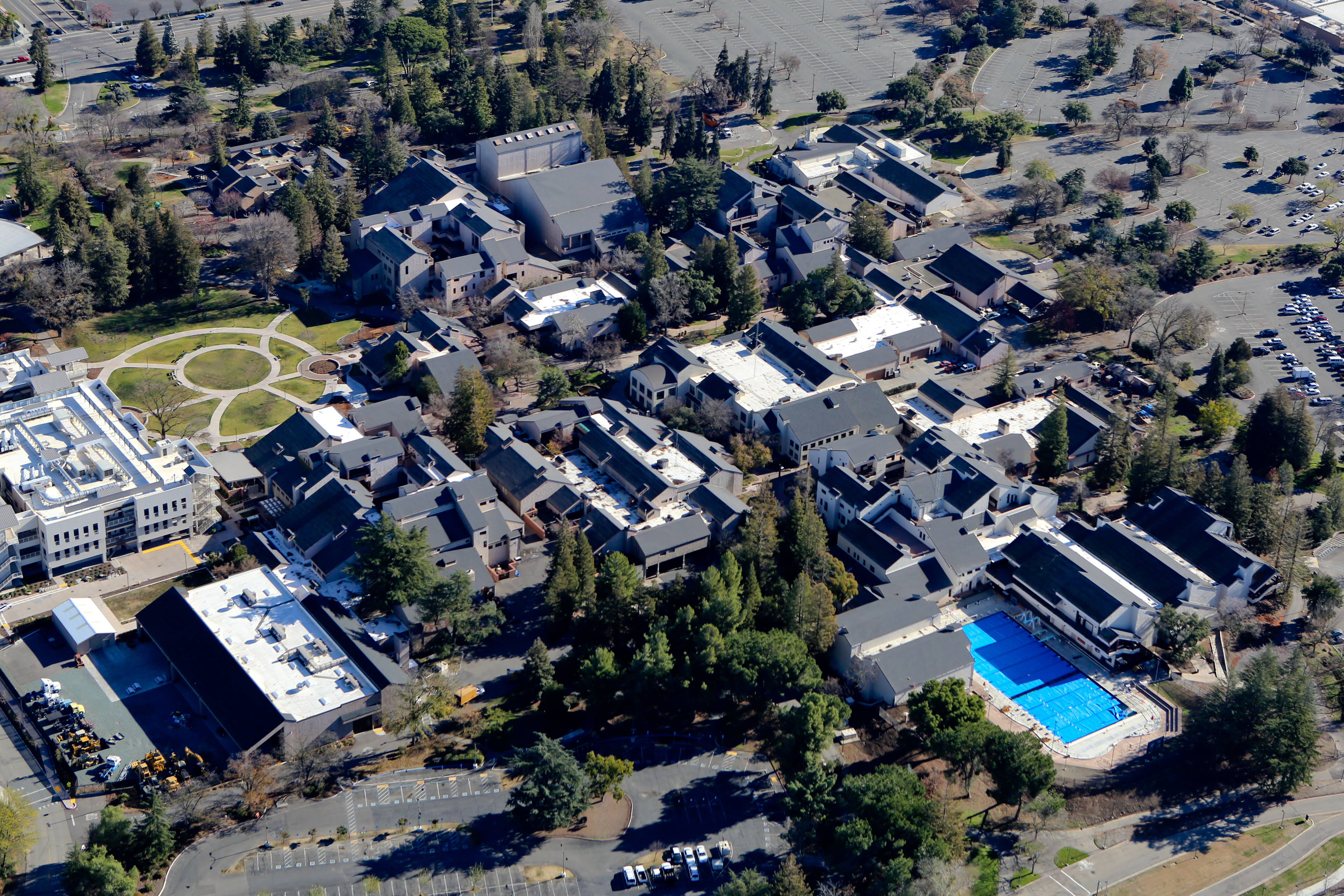 An aerial view of San Joaquin Delta College.