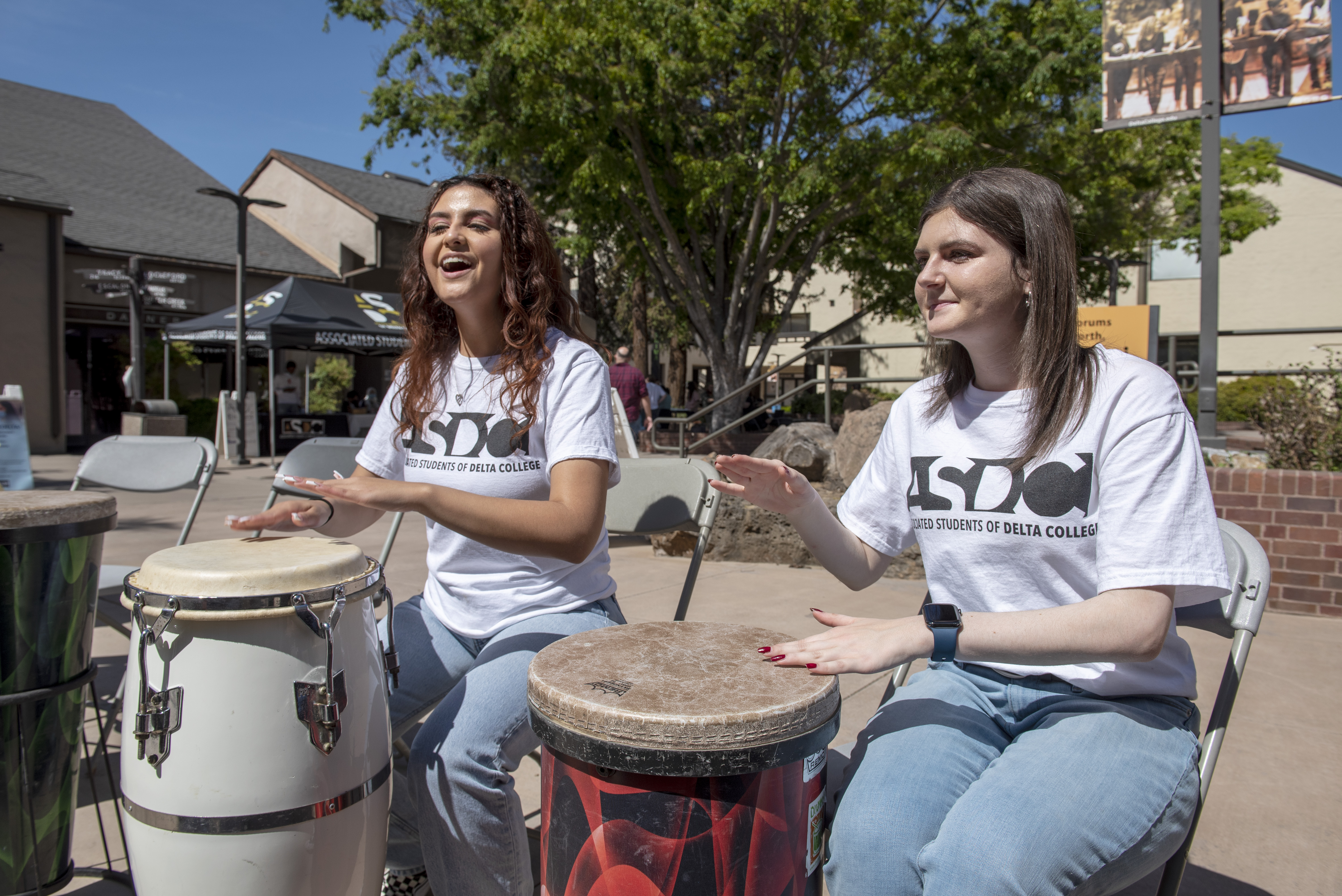 Drummers in the Delta College quad