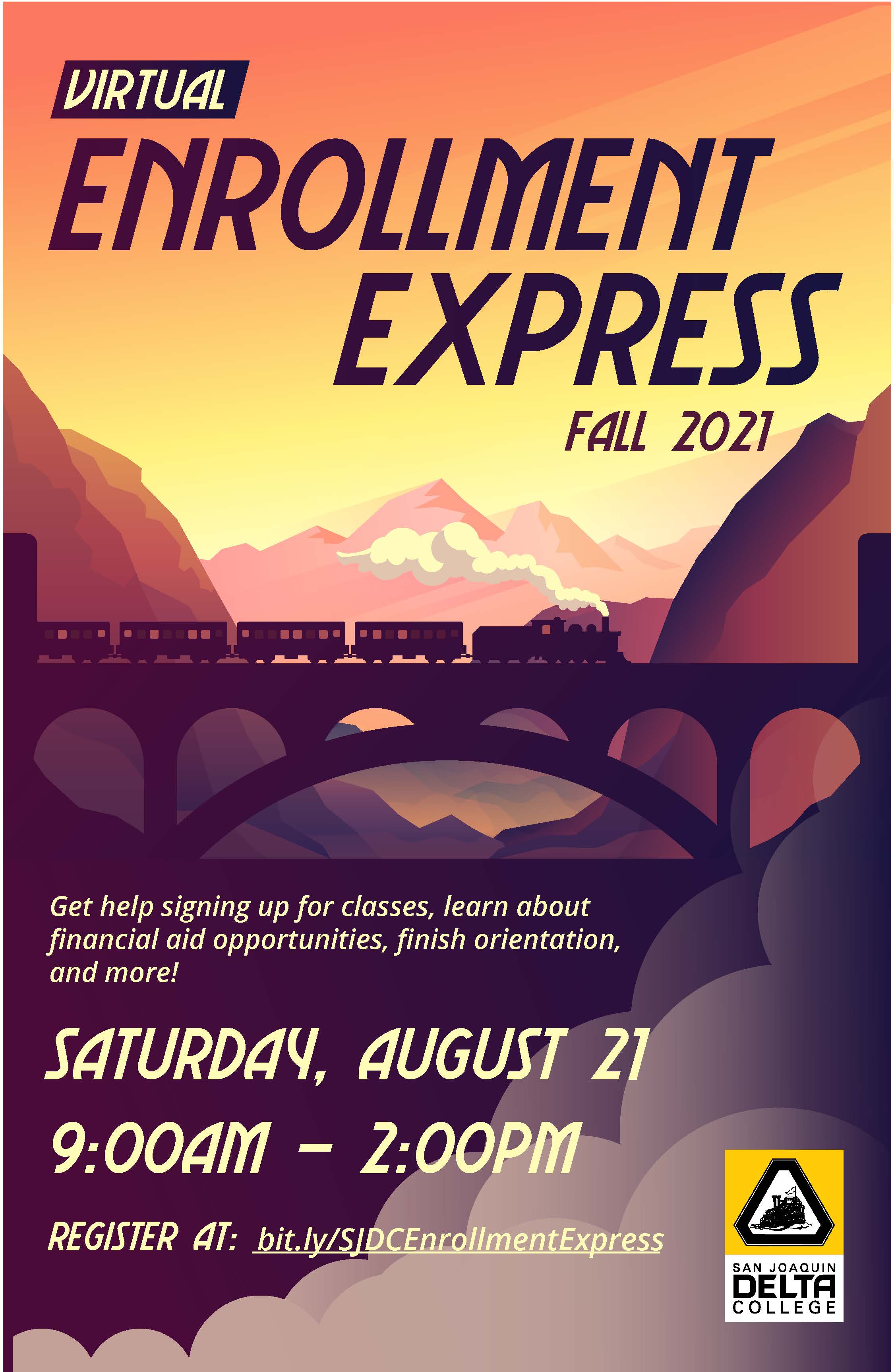 Enrollment Express to arrive (virtually) Saturday, Aug. 21 San