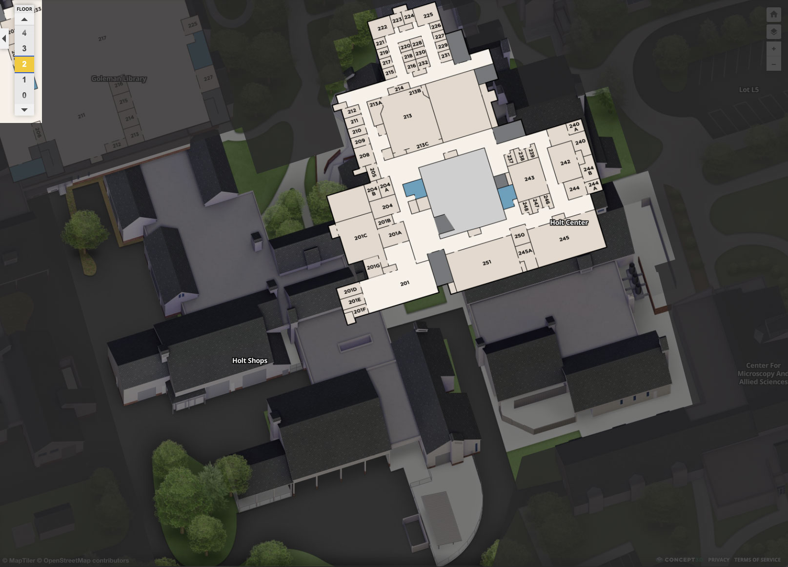 Holt Center 2nd Floor Plan