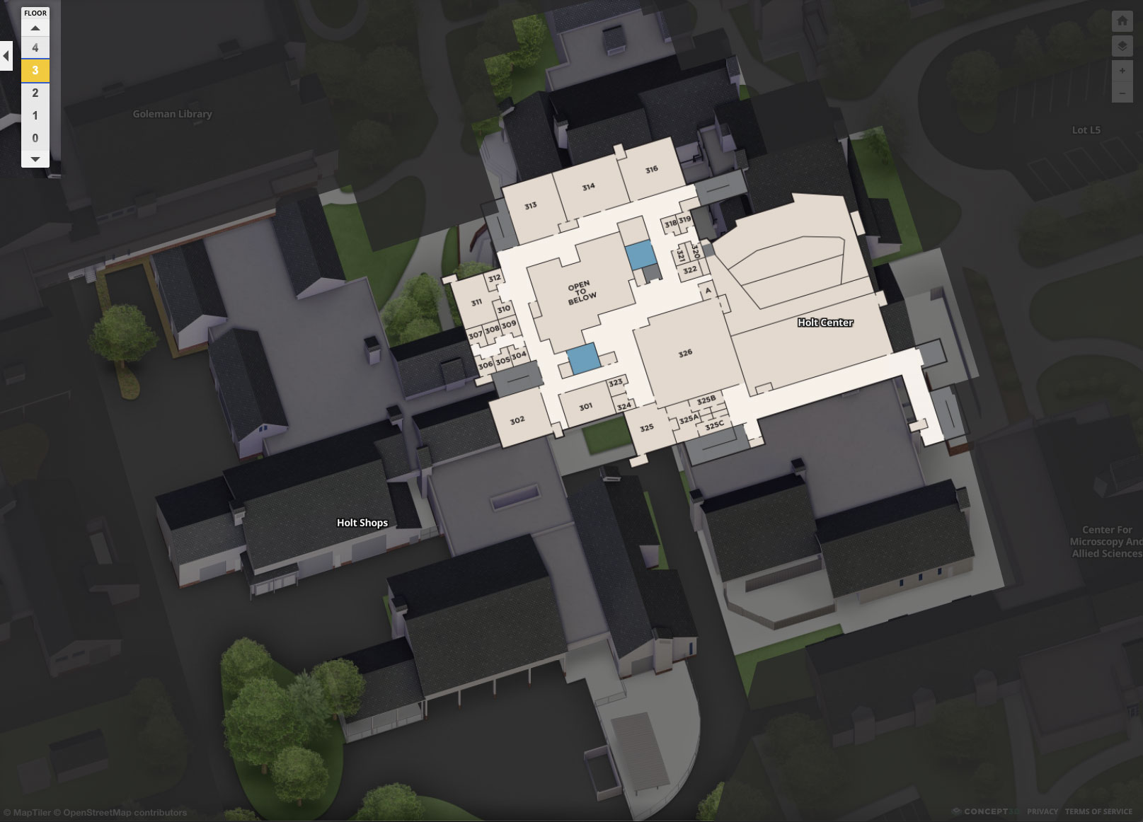Holt Center 3rd Floor Plan