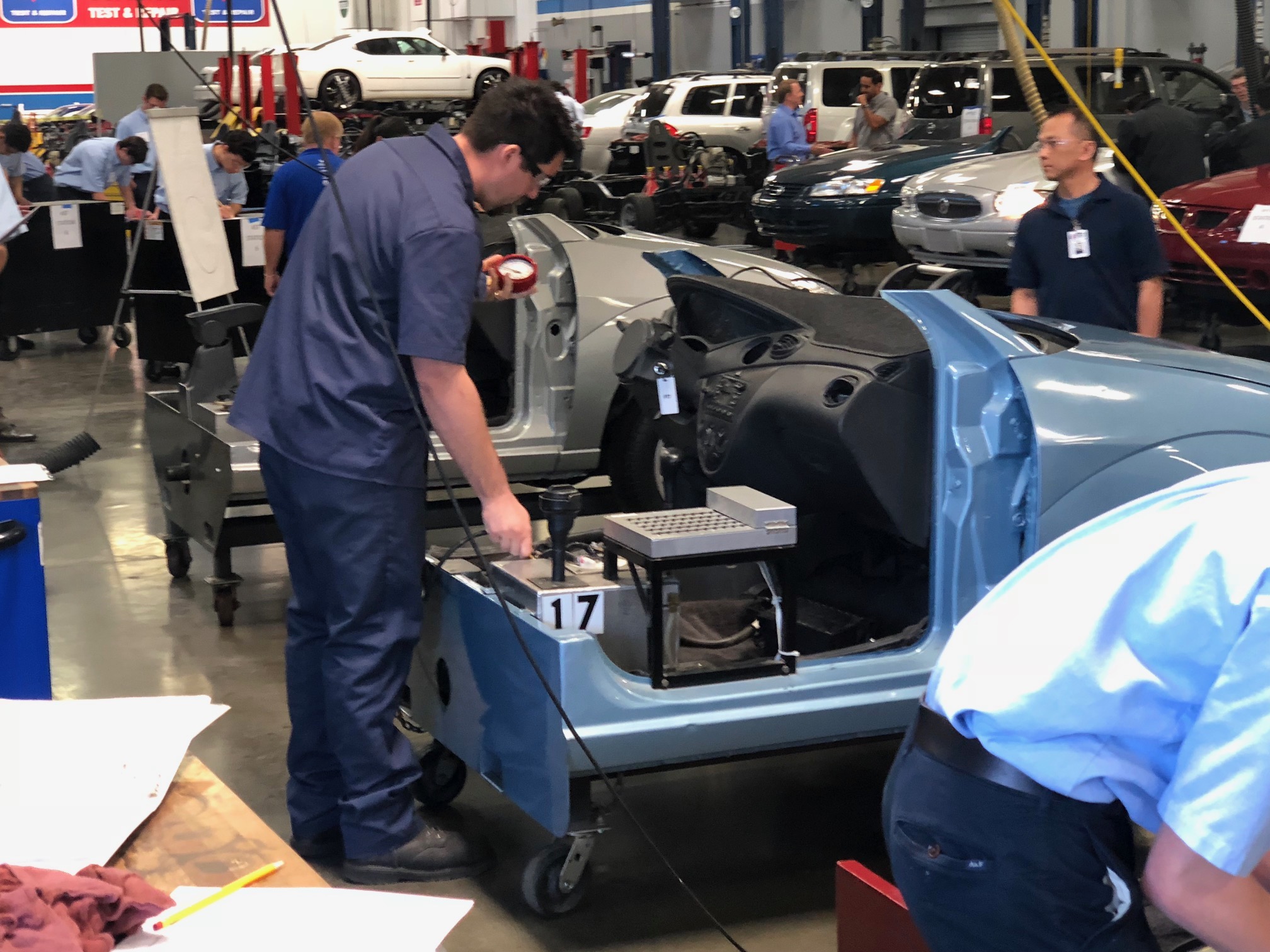 Shane Gallagher of San Joaquin Delta College competes at the SkillsUSA state competition this year.
