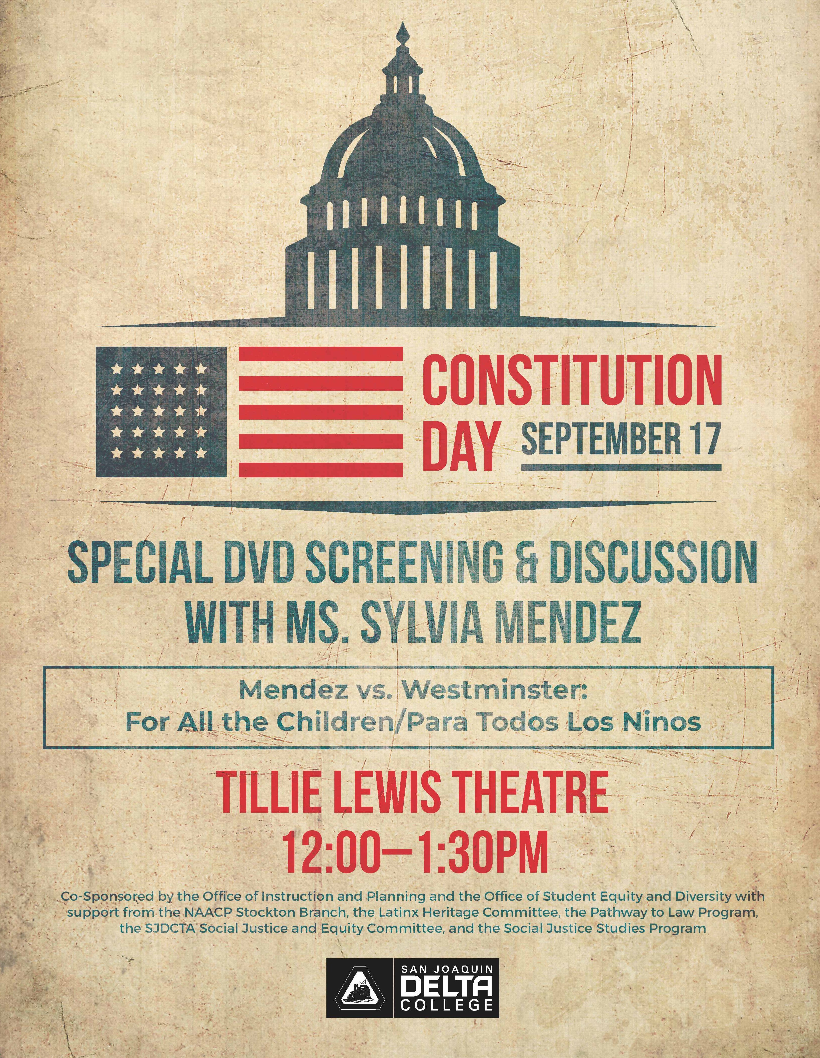 Presidential Medal of Freedom recipient Sylvia Mendez will be on hand for a special Constitution Day film screening at San Joaquin Delta College.