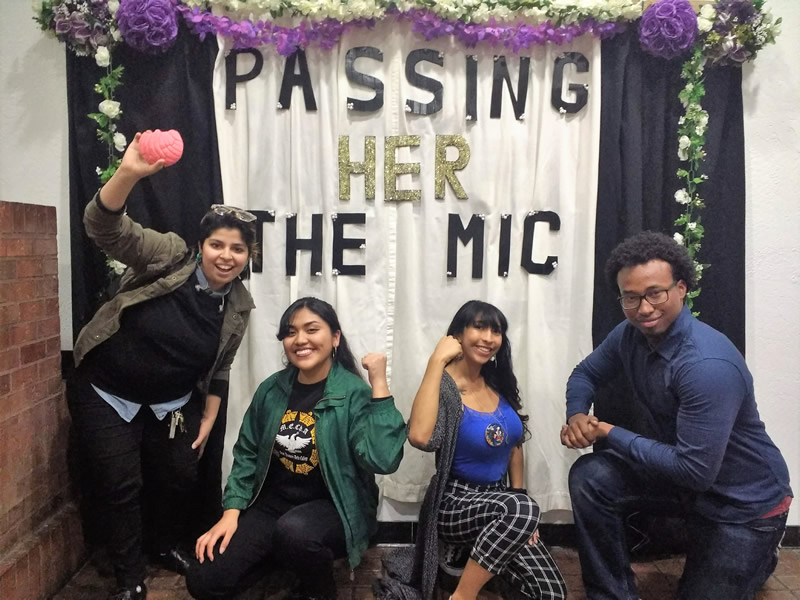 Delta students at 2019's "Passing her the Mic" Women's History Month event