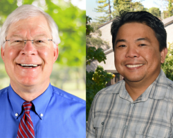 Bob Rennicks and Gerry Hinayon were recently named distinguished faculty by San Joaquin Delta College