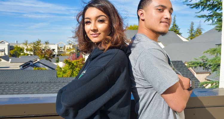 San Joaquin Delta College speech and debate team members Umbreen Khan, left, and Peter Perez won the novice championship at a tournament in Reno last week.n San Joaquin Delta College speech and debate team members Umbreen Khan, left, and Peter Perez won the novice championship at a tournament in Reno last week.n
