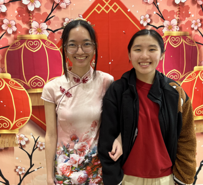 Photo of two students at the Lunar New Year celebration