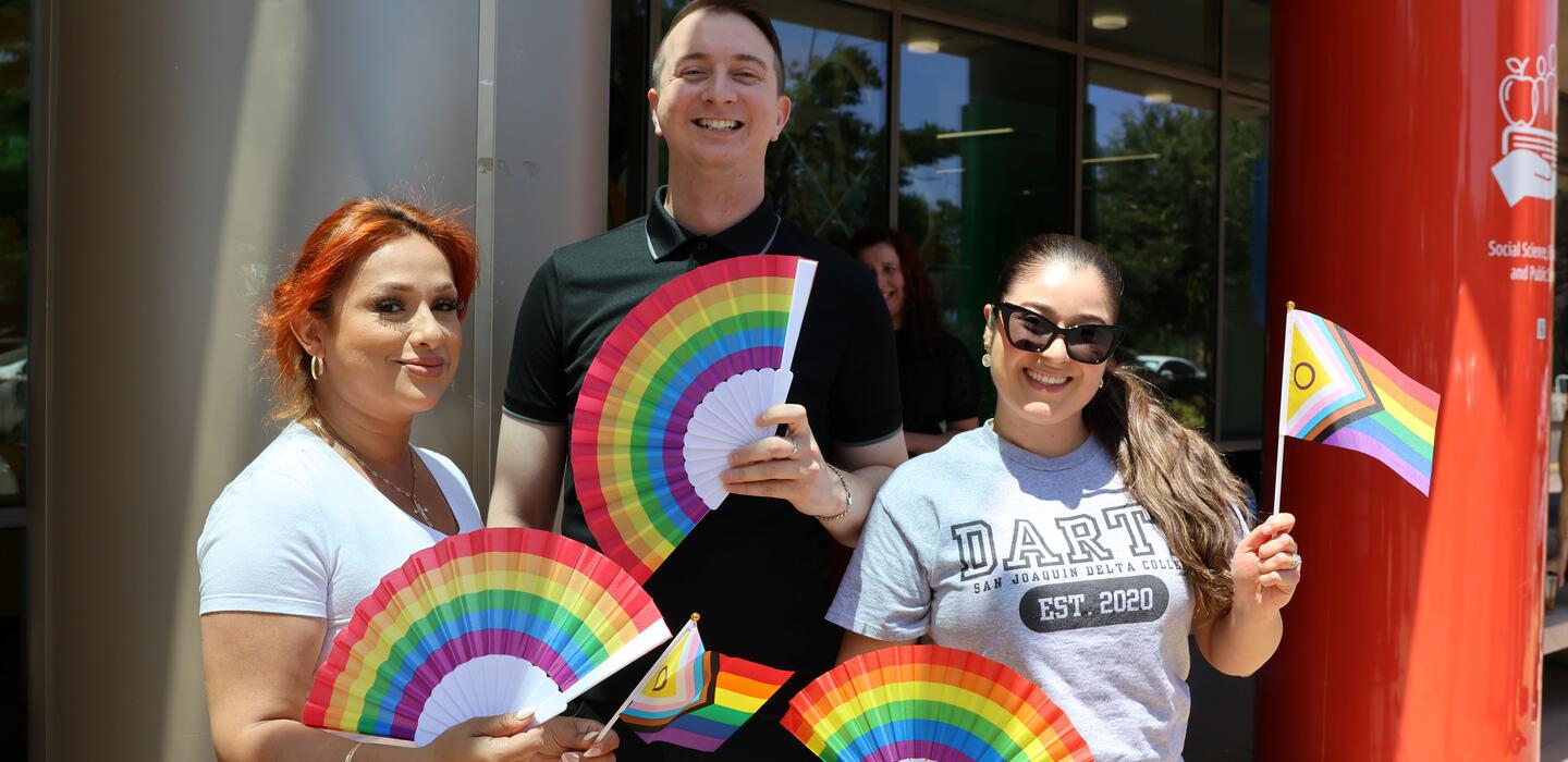 Pride Flag raising ceremony at Delta College