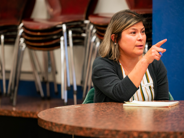 teacher on the english class