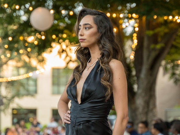 girl wearing a fashion dress