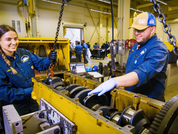 students looking to a Diesel engine