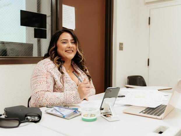 A drafting student in the classroom