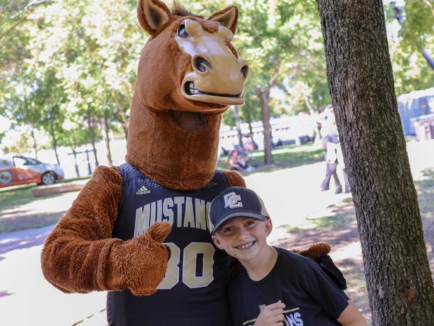 Delta Mascot out in the Community