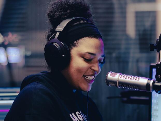 Delta student broadcasting on KWDC radio