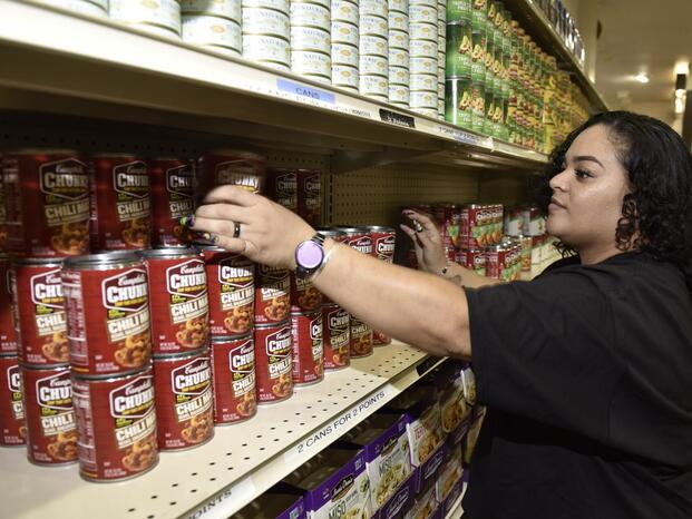 Student in the Food Pantry
