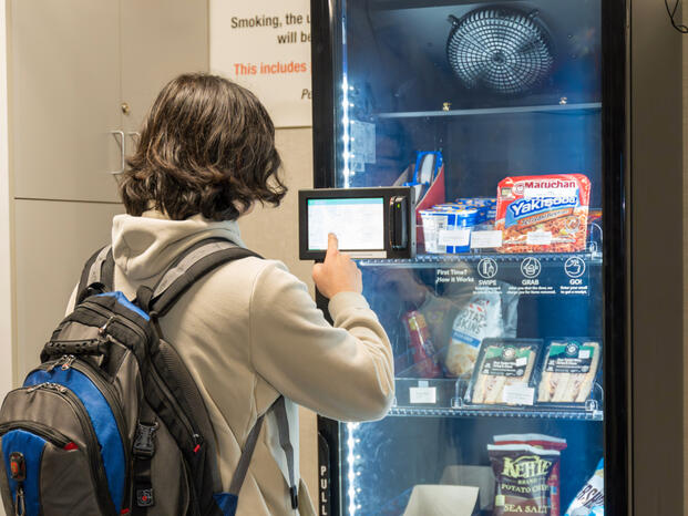 student at the mountain house student lounge