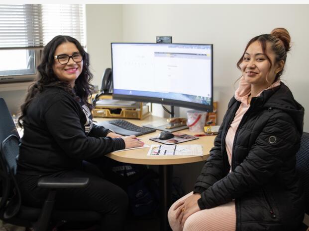 Student and Counselor Meeting