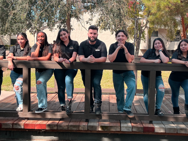 Friendly Outreach workers pose on the Delta College bridge