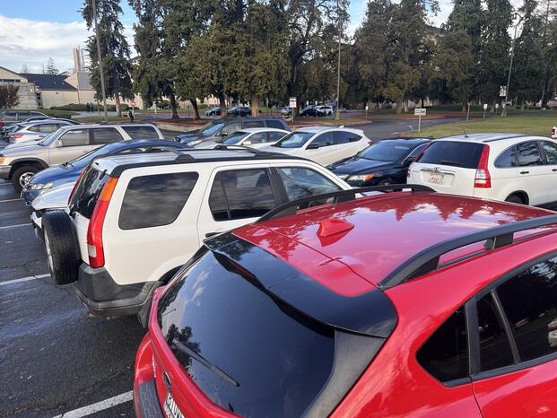 Photo of cars in the Delta College parking lot