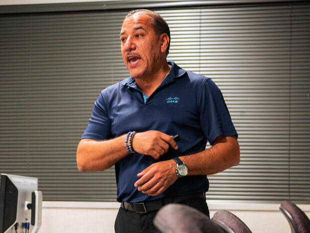 Photo of Sergio Calderon, professor at the Cisco Networking Academy