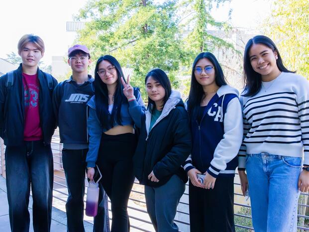 Group shot of international students at Delta College