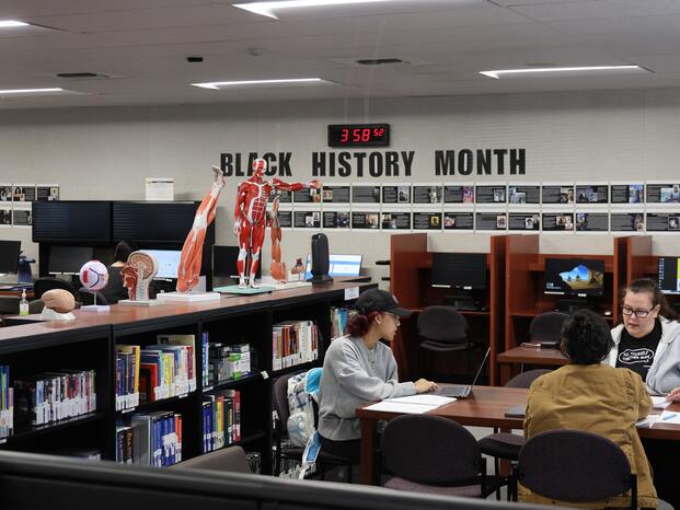 Photo of the new library at South Campus at Mountain House
