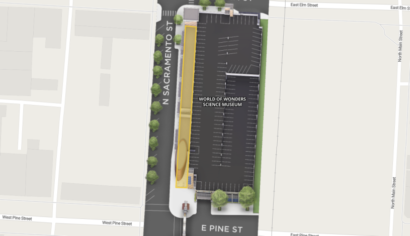 Aerial map of wow museum in Lodi