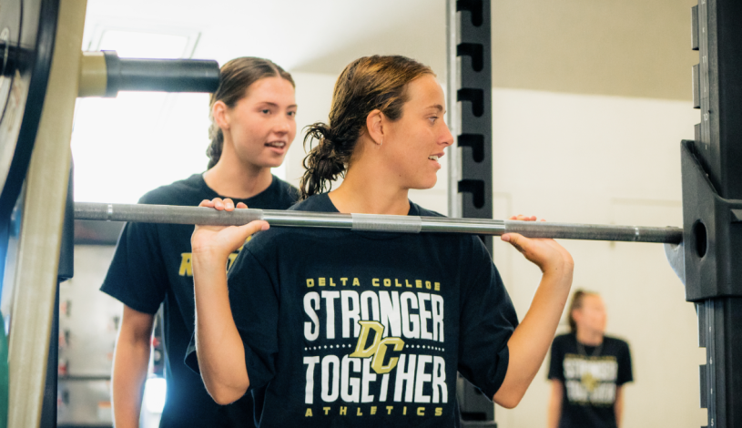 Athletic students in the gym.