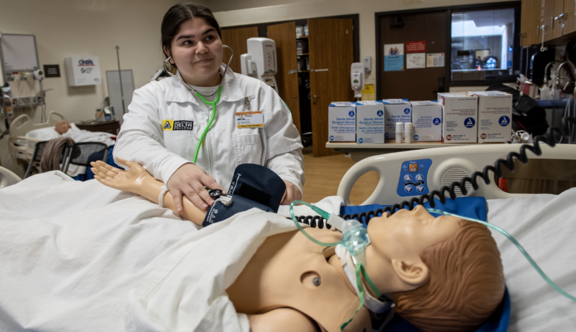 Nursing Student in the Hands-on lab.