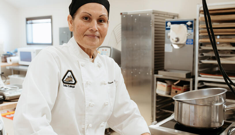 culinary arts student baking